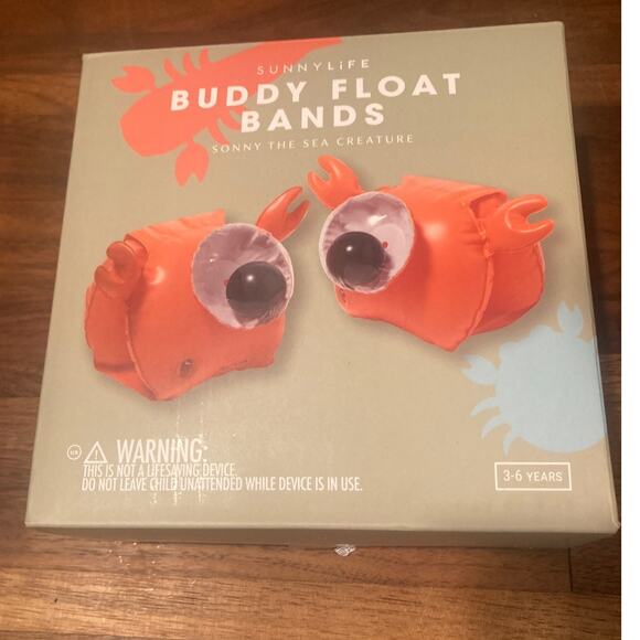 SUNNYLiFE Orange Color Inflatable Buddy Float Bands Sonny The Sea Creature Crab - Picture 4 of 8